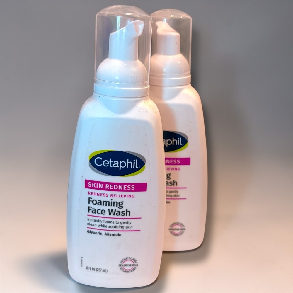 Lot of 2 Cetaphil Skin Redness Relieving Foaming‎ Face Wash 8oz Sensitive Skin